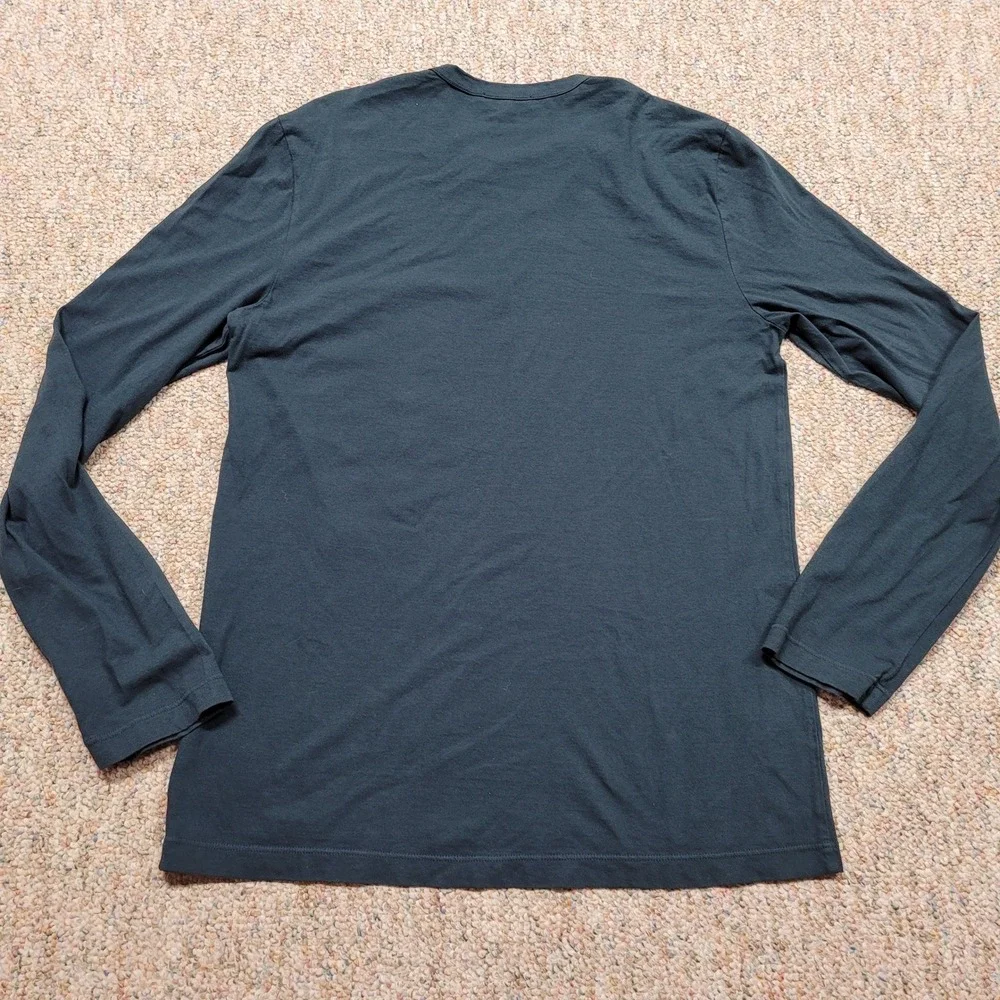 James Perse Shirt Mens Size 2 Green Blue Long Sleeve Standard Crew Neck USA - Picture 12 of 13